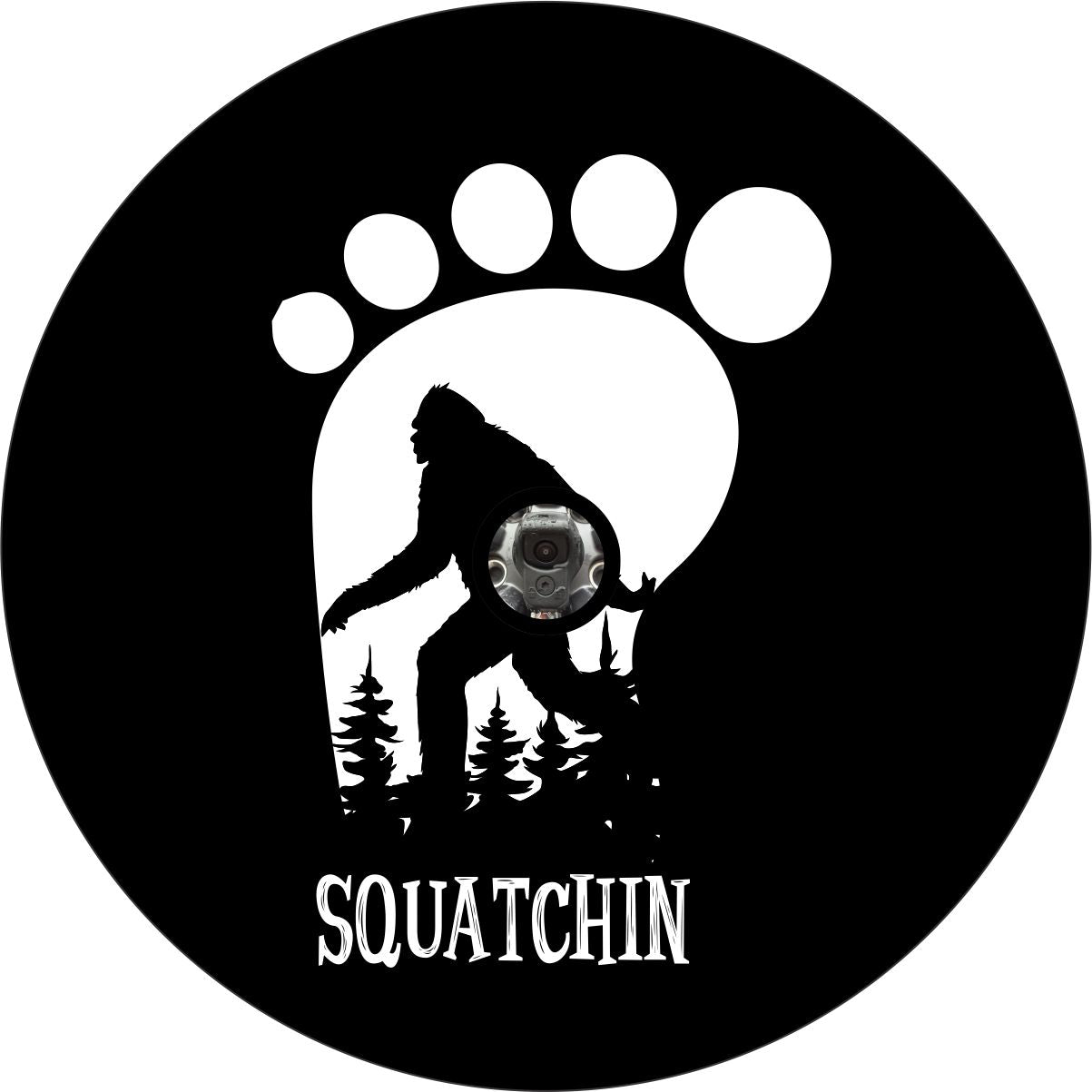 Bigfoot Squatchin Footprint Bronco Spare Tire Cover - Speedlogix