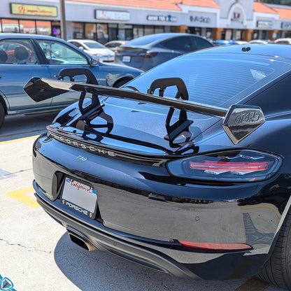 2017-2025 Porsche 718 Boxster & Cayman (982) GT4 RS Style Dry Carbon Fiber Swan Neck Wing | FYBR Aerodynamics