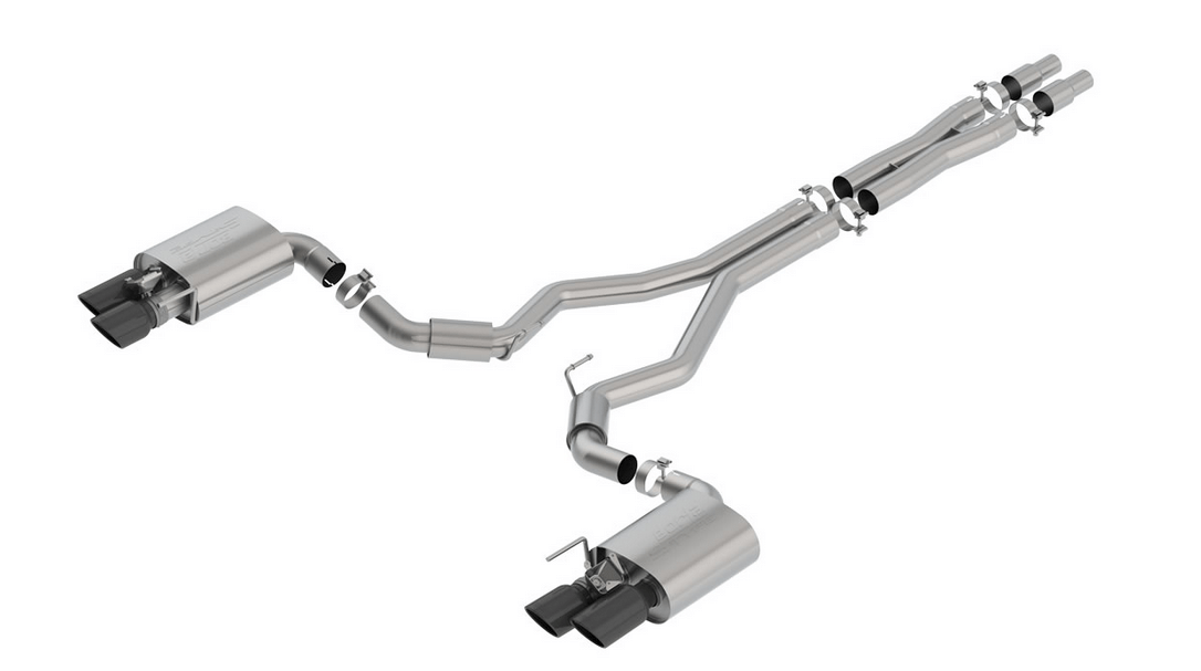 Borla S - TYPE Cat - Back Exhaust, Black Tips, Valved 2018 - 2023 Mustang 5.0L - Speedlogix