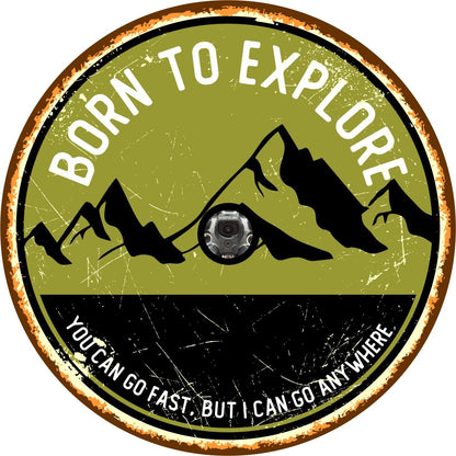 Born to Explore Mountains Bronco Spare Tire Cover - Speedlogix