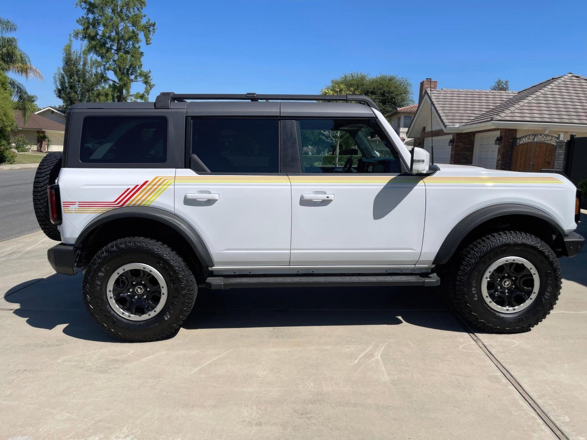Bronco Color Stripes Decal Sticker. Red, Orange, Yellow Racing Stripes. 6973 - Speedlogix