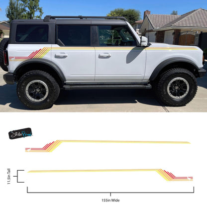Bronco Color Stripes Decal Sticker. Red, Orange, Yellow Racing Stripes. 6973 - Speedlogix