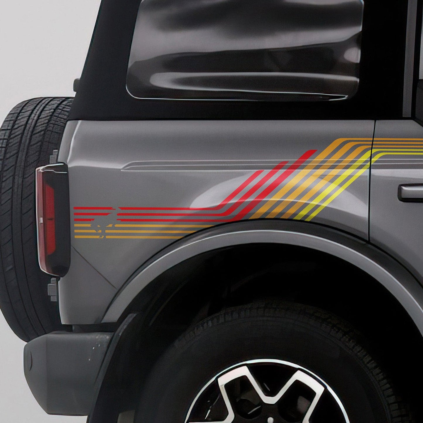 Bronco Color Stripes Decal Sticker. Red, Orange, Yellow Racing Stripes. 6973 - Speedlogix