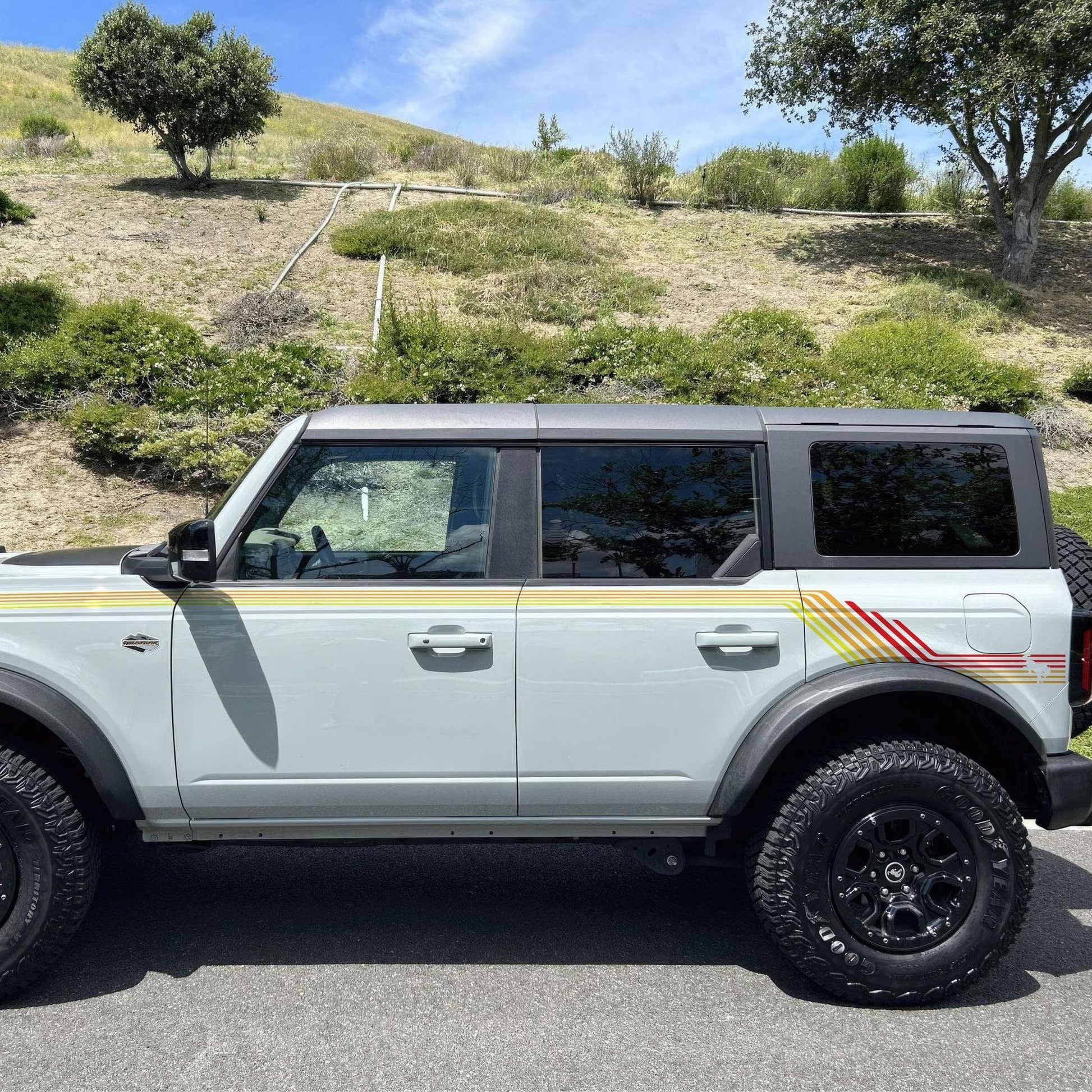 Bronco Color Stripes Decal Sticker. Red, Orange, Yellow Racing Stripes. 6973 - Speedlogix