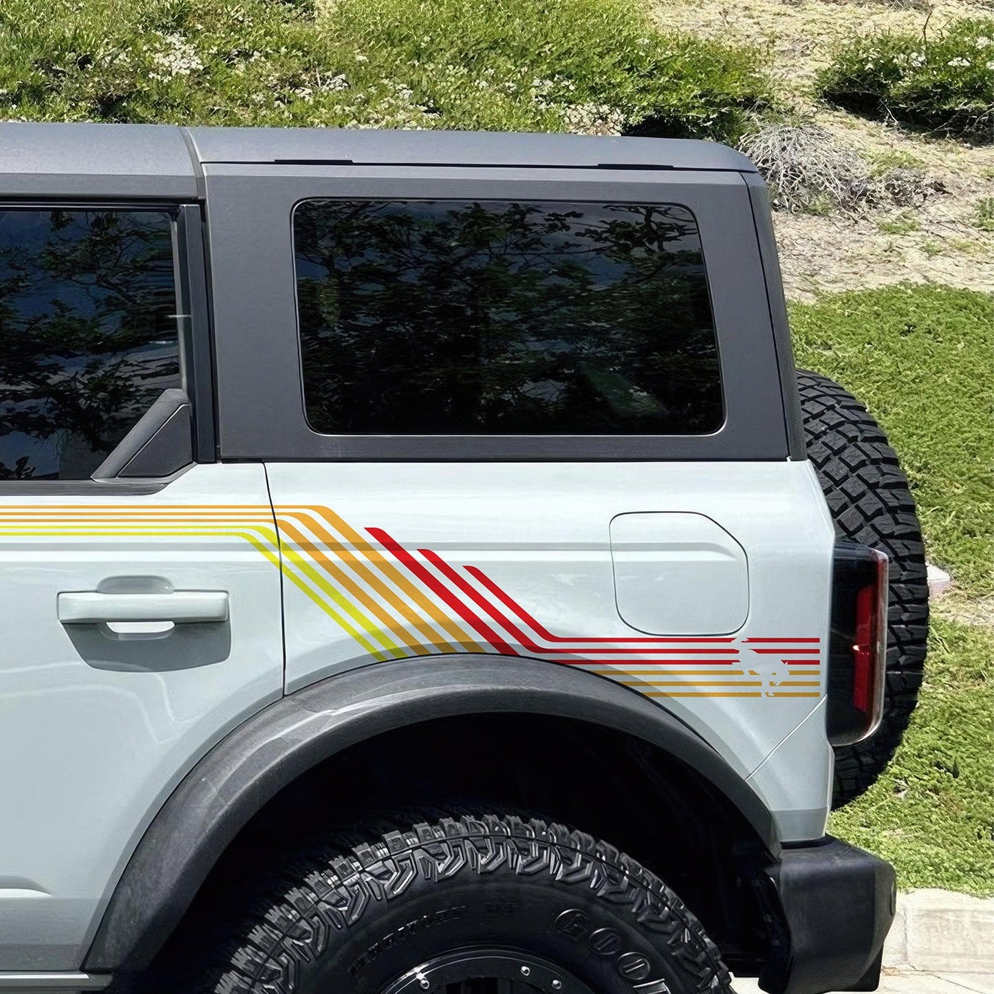 Bronco Color Stripes Decal Sticker. Red, Orange, Yellow Racing Stripes. 6973 - Speedlogix