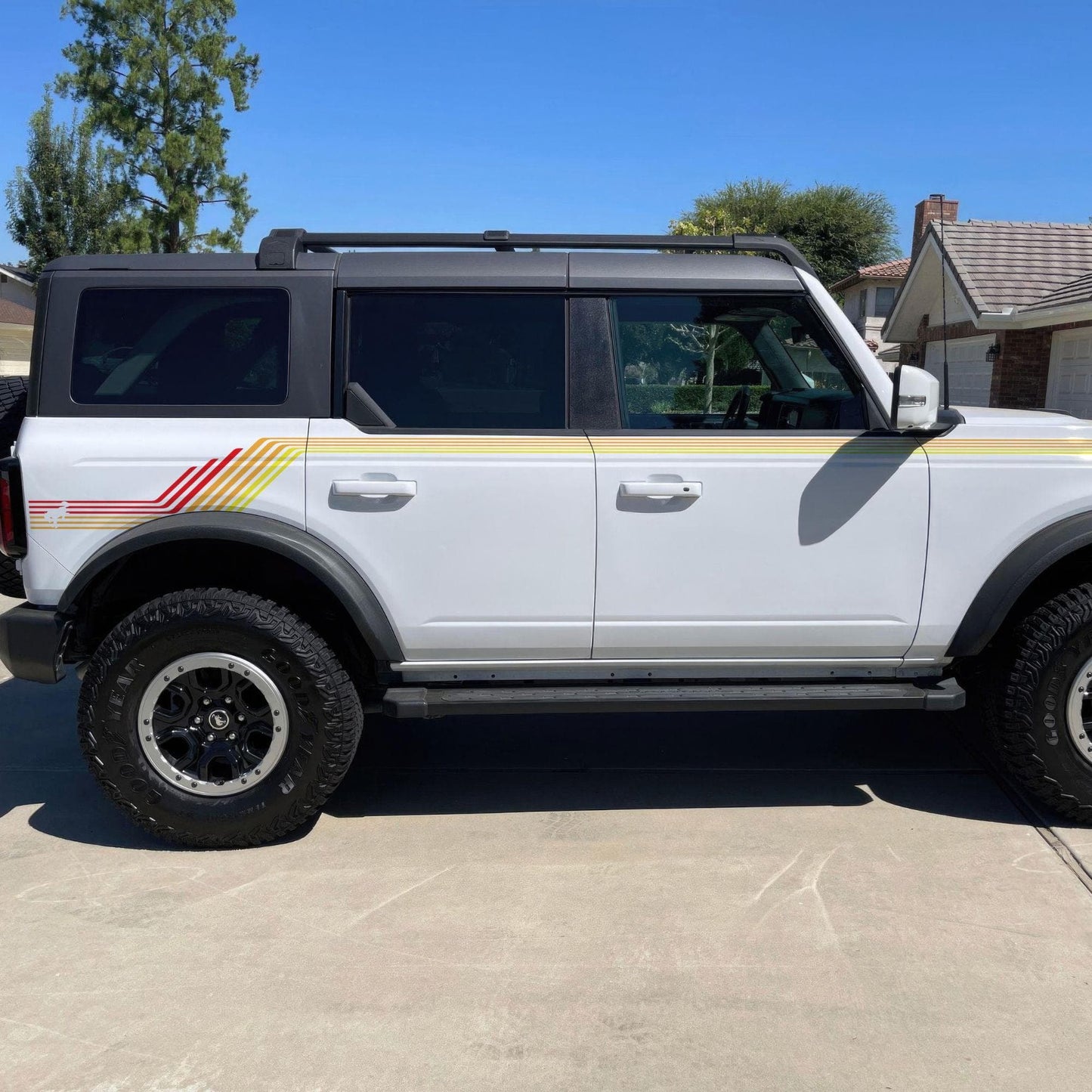 Bronco Color Stripes Decal Sticker. Red, Orange, Yellow Racing Stripes. 6973 - Speedlogix