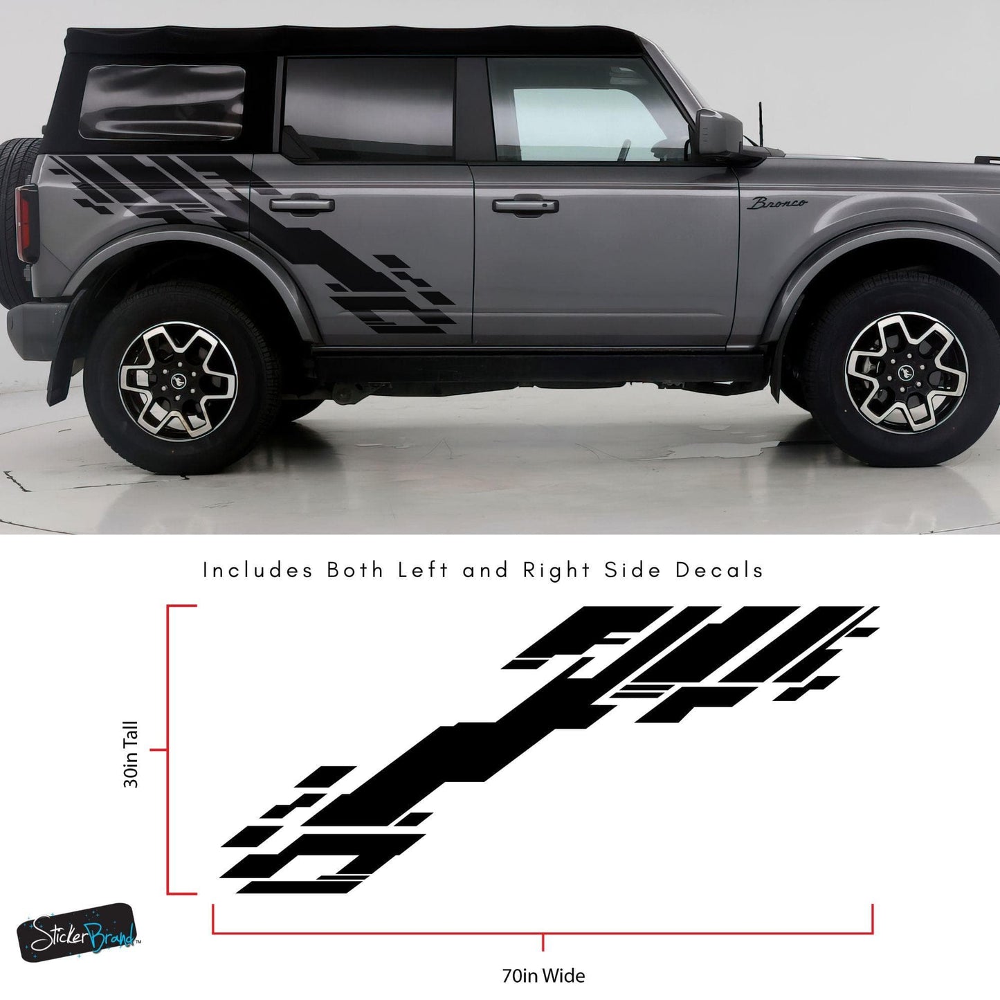 Bronco Digital Glitching Stripes Decal. 6838 - Speedlogix
