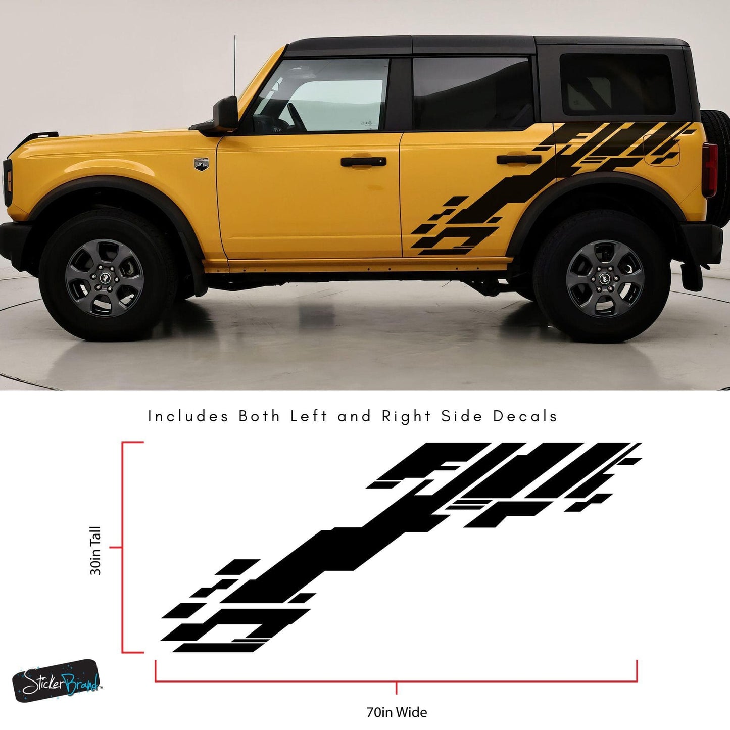 Bronco Digital Glitching Stripes Decal. 6838 - Speedlogix