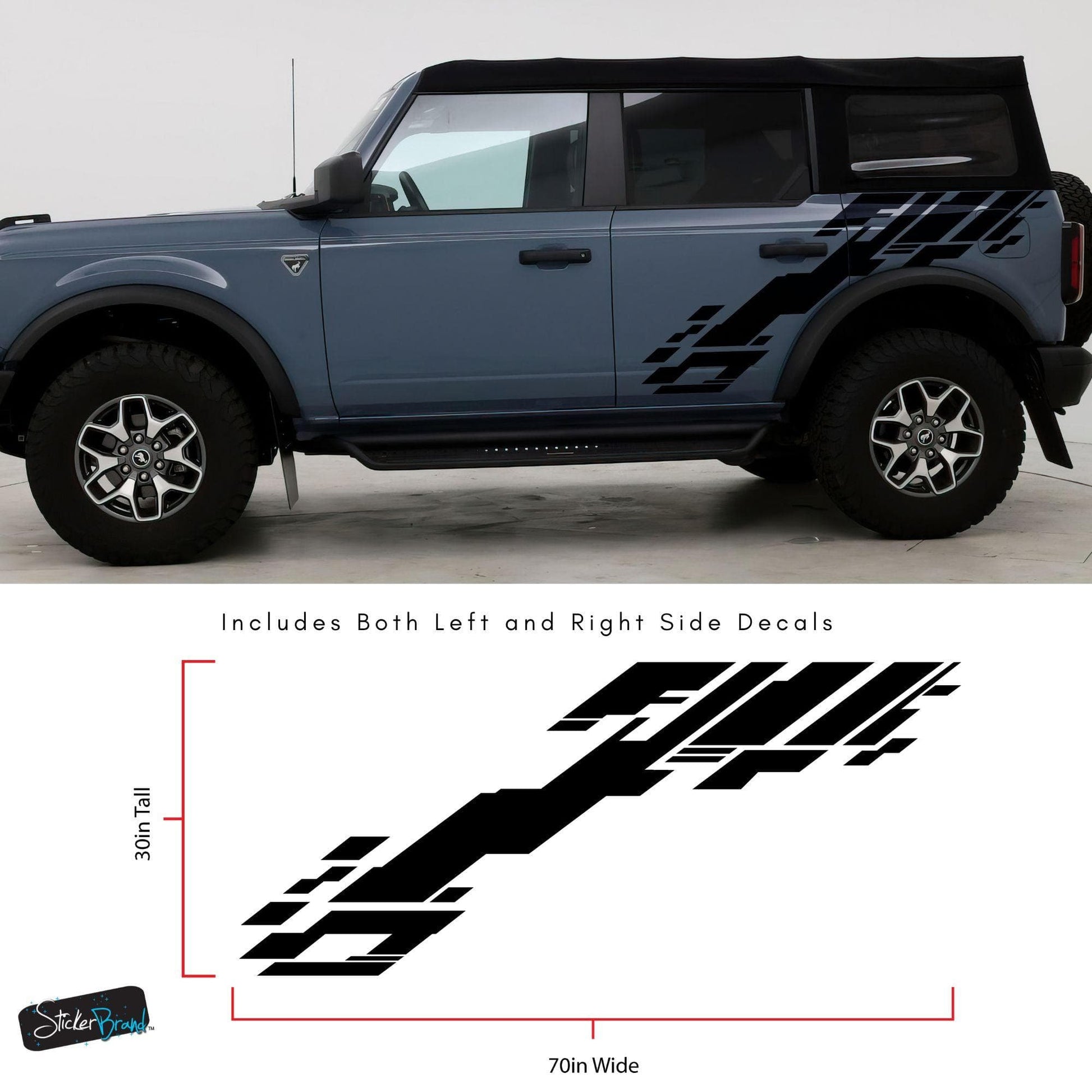 Bronco Digital Glitching Stripes Decal. 6838 - Speedlogix