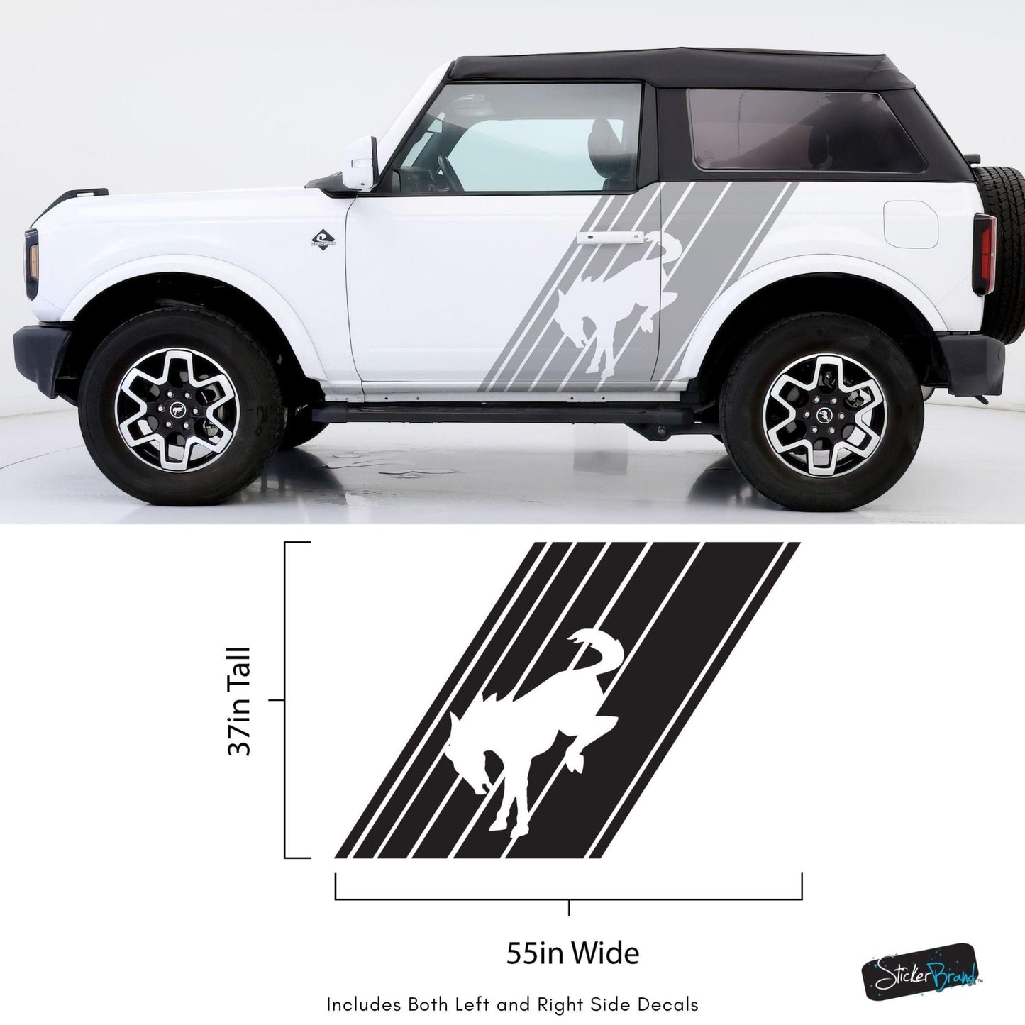 Bronco Horse Side Panel Car Graphic Sticker. 6952 - Speedlogix