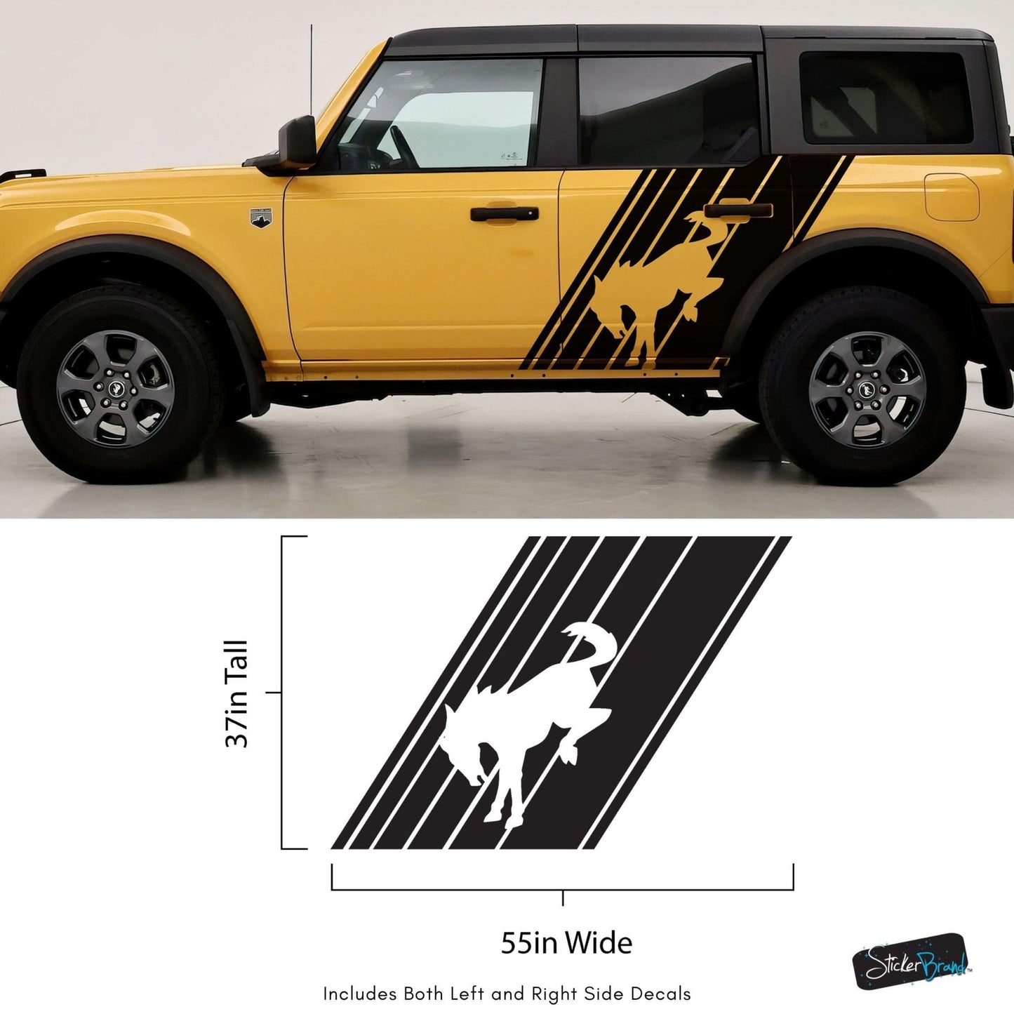 Bronco Horse Side Panel Car Graphic Sticker. 6952 - Speedlogix