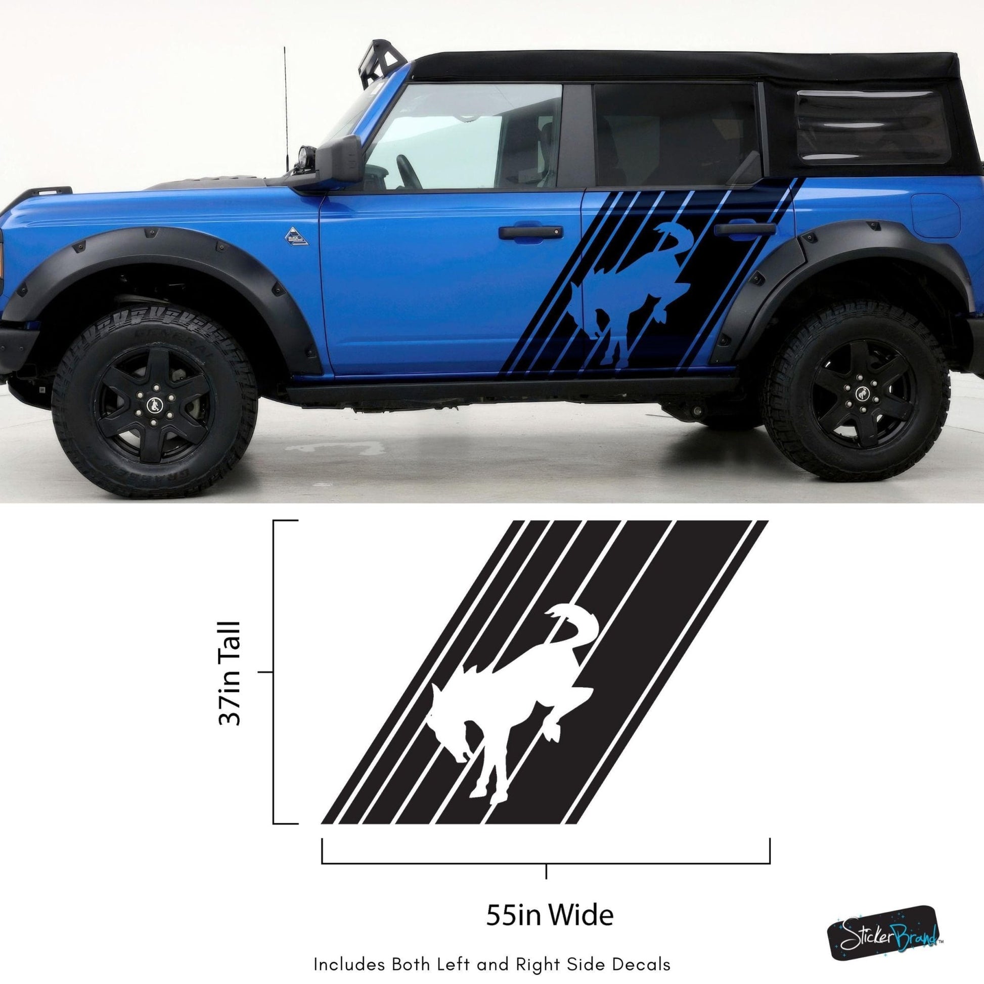 Bronco Horse Side Panel Car Graphic Sticker. 6952 - Speedlogix
