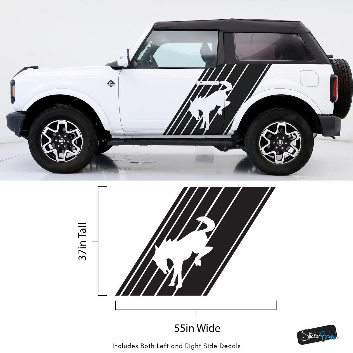 Bronco Horse Side Panel Car Graphic Sticker. 6952 - Speedlogix
