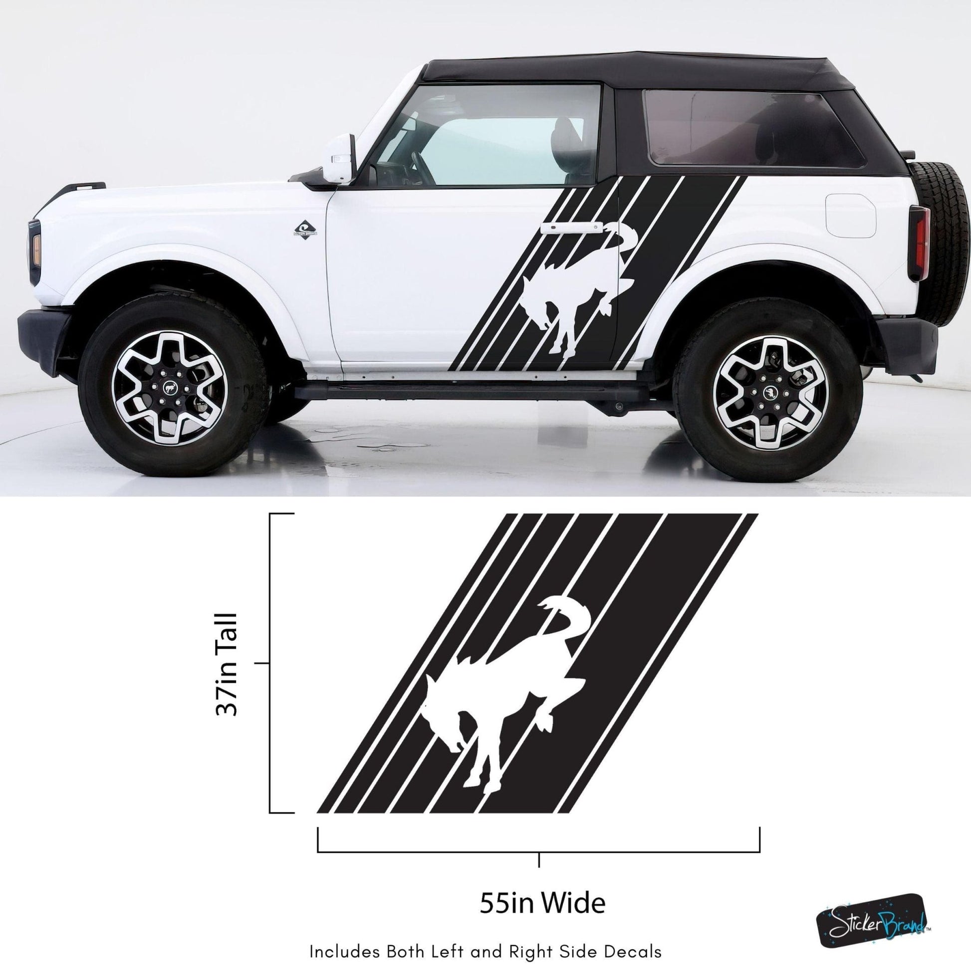 Bronco Horse Side Panel Car Graphic Sticker. 6952 - Speedlogix