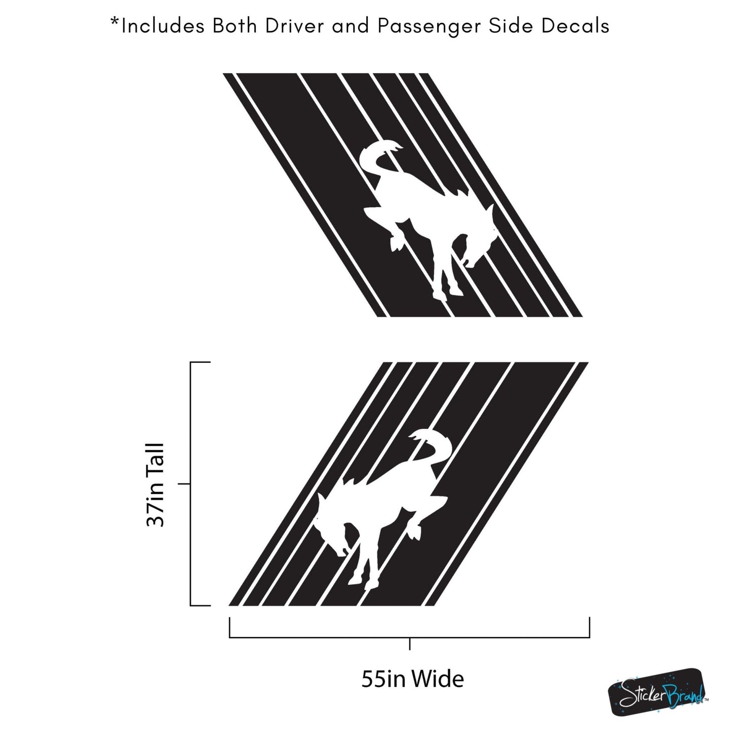 Bronco Horse Side Panel Car Graphic Sticker. 6952 - Speedlogix