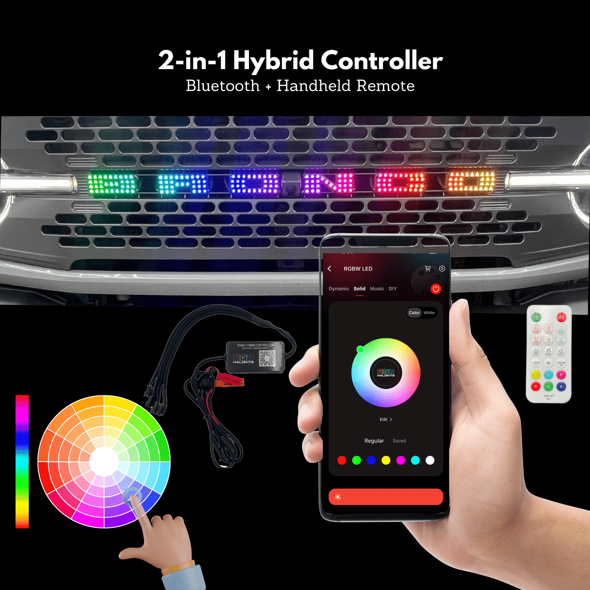 Bronco LED Emblem Letters (Multicolor Flow) - Speedlogix