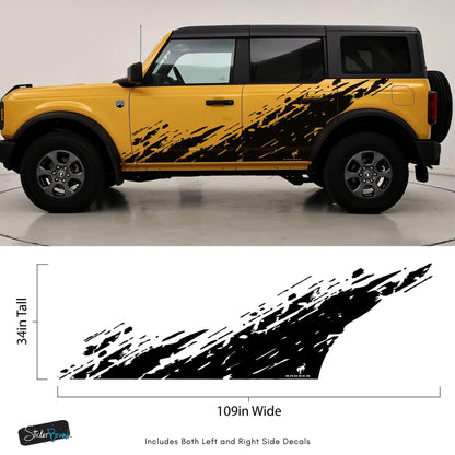 Bronco Mud Splash Side Rocker Panel Car Graphic Sticker. 6896 - Speedlogix