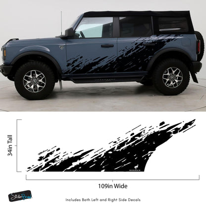 Bronco Mud Splash Side Rocker Panel Car Graphic Sticker. 6896 - Speedlogix