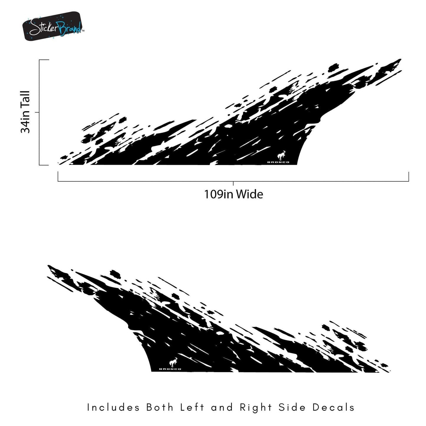 Bronco Mud Splash Side Rocker Panel Car Graphic Sticker. 6896 - Speedlogix