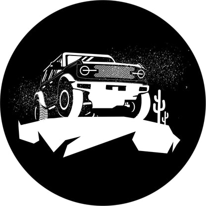 Bronco on the Cliff - Bronco Spare Tire Cover - Speedlogix