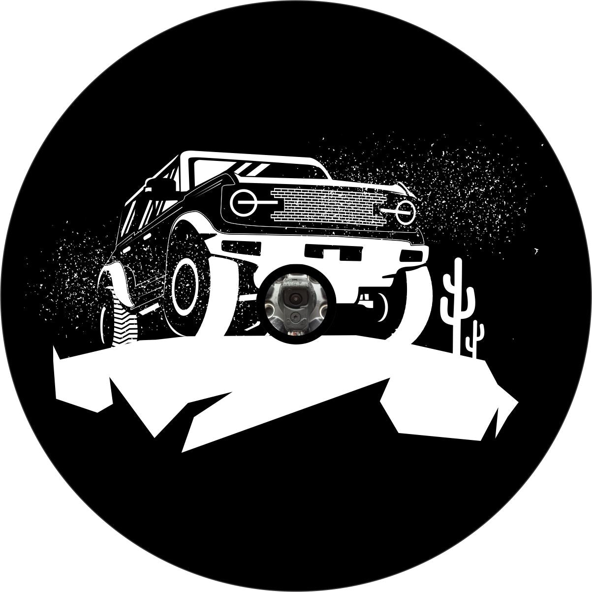 Bronco on the Cliff - Bronco Spare Tire Cover - Speedlogix