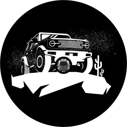 Bronco on the Cliff - Bronco Spare Tire Cover - Speedlogix
