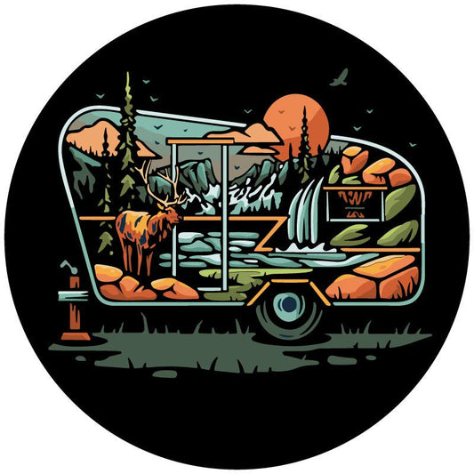 Camper - Themed Unique Outdoor Landscape Bronco Spare Tire Cover - Speedlogix