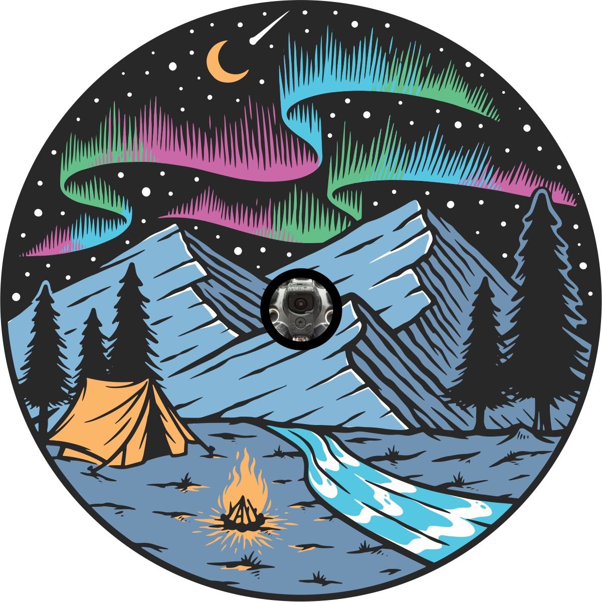 Camping Under the Northern Lights Bronco Spare Tire Cover - Speedlogix