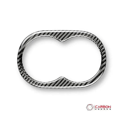 Carbon Fiber Rear Seat Cup Holder Trim Overlay for Dodge Challenger 2015-2023
