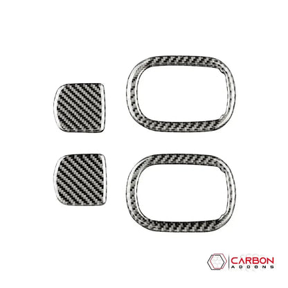 Carbon Fiber Rear Seat Pull Trim and Handle Overlay for Dodge Challenger 2015-2023