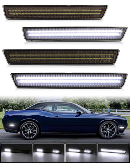 CHALLENGER 15 - 23 FRONT/REAR DYNAMIC SMOKED LED SIDE MARKERS - Speedlogix