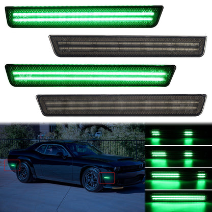 CHALLENGER 15 - 23 FRONT/REAR DYNAMIC SMOKED LED SIDE MARKERS - Speedlogix