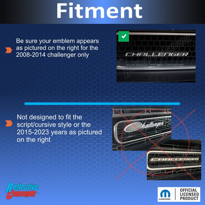 CHALLENGER Grille Emblem Overlay Decal - 2008 - 2014 Challenger - Speedlogix
