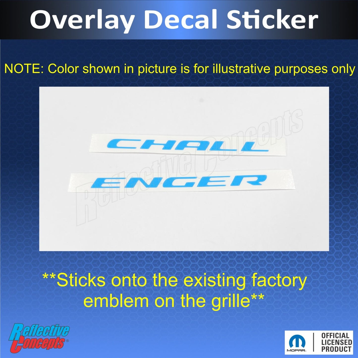 CHALLENGER Grille Emblem Overlay Decal - 2015 - 2023 Challenger - Speedlogix