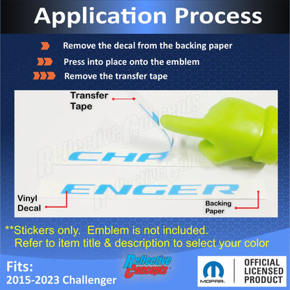 CHALLENGER Grille Emblem Overlay Decal - 2015 - 2023 Challenger - Speedlogix