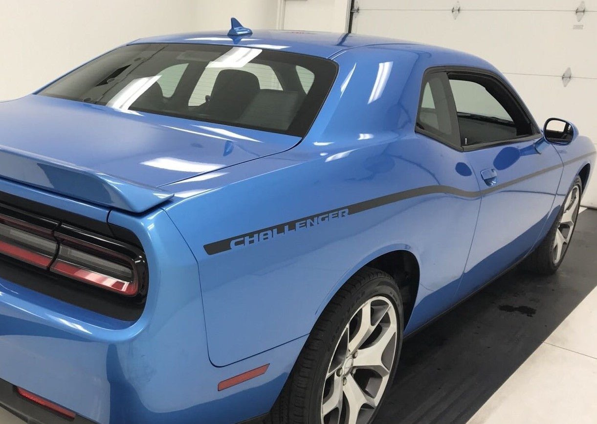 "Challenger" OE Style Side Bodyline Stripes For The 2015 - 2024 Dodge Challenger (x2) - Speedlogix