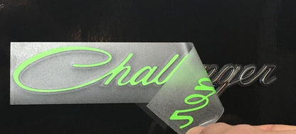 Challenger Script Emblem Overlay Decals - Speedlogix