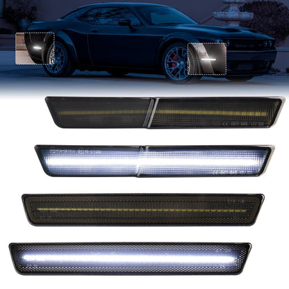 CHALLENGER WIDEBODY 15 - 23 FRONT/REAR SMOKED LED SIDE MARKERS - Speedlogix