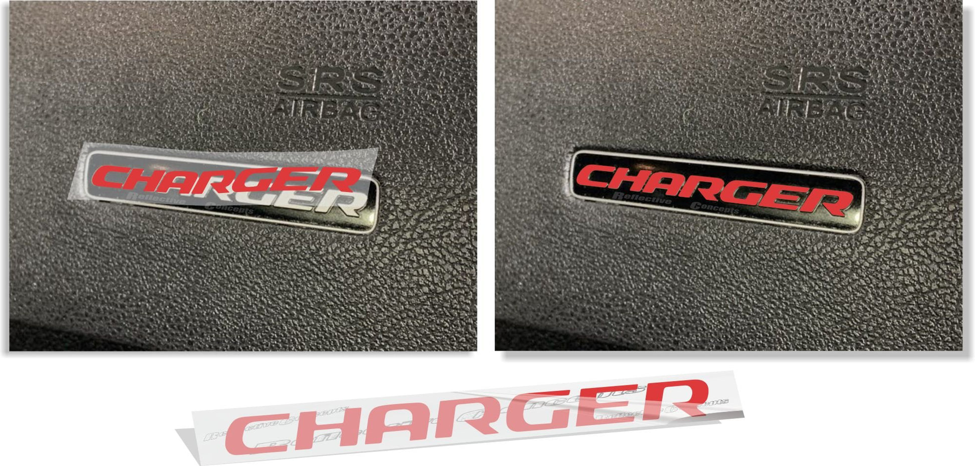 CHARGER Dash Plaque Emblem Lettering Overlay Decal - 15 - 23 Charger - Speedlogix