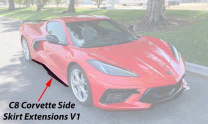 Chevrolet Corvette C8 (2020-2026) Side Skirt Extensions V1
