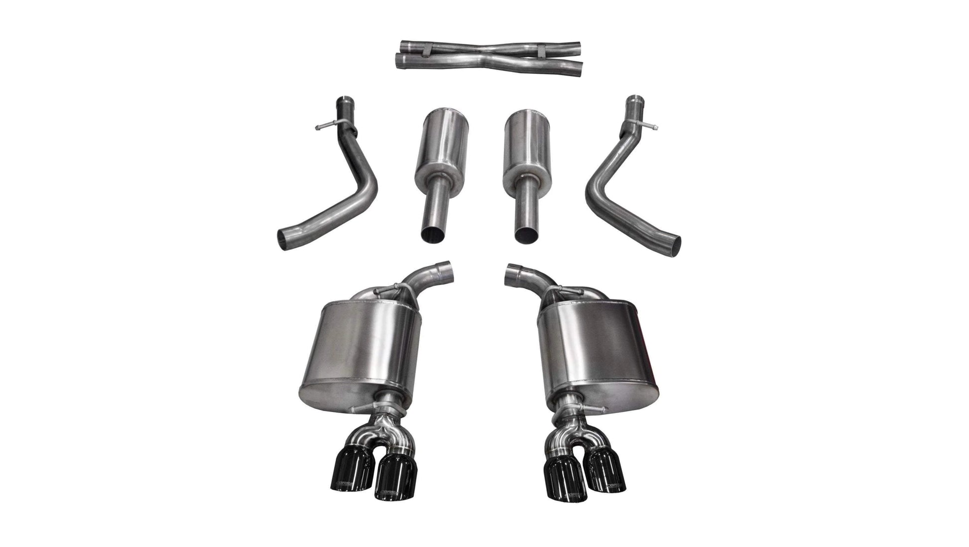 Corsa Xtreme Cat - Back Exhaust, Black Tips 2015 - 2016 Challenger 5.7L - Speedlogix