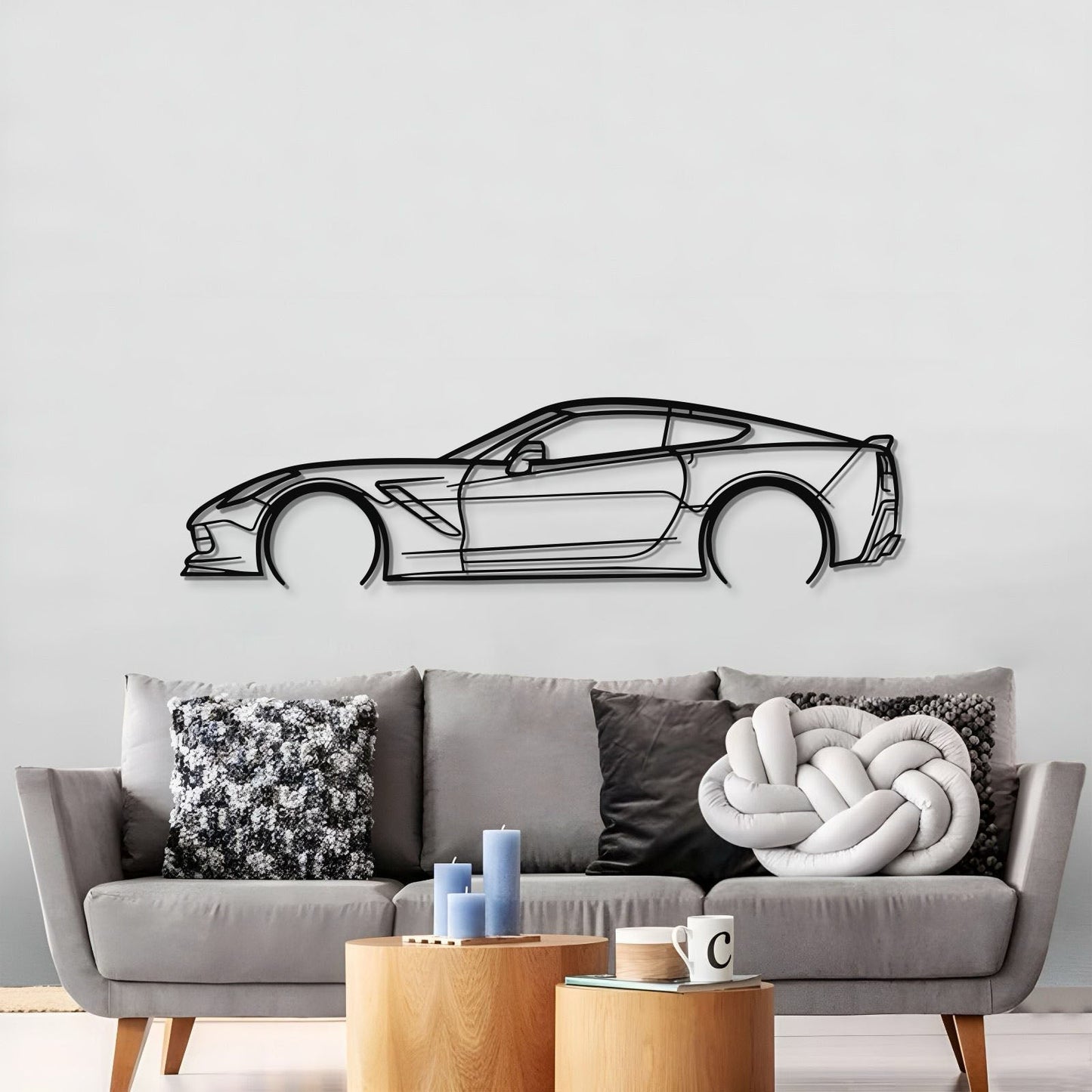 Corvette C7 Detailed Metal Car Wall Art - MT0920 - Speedlogix