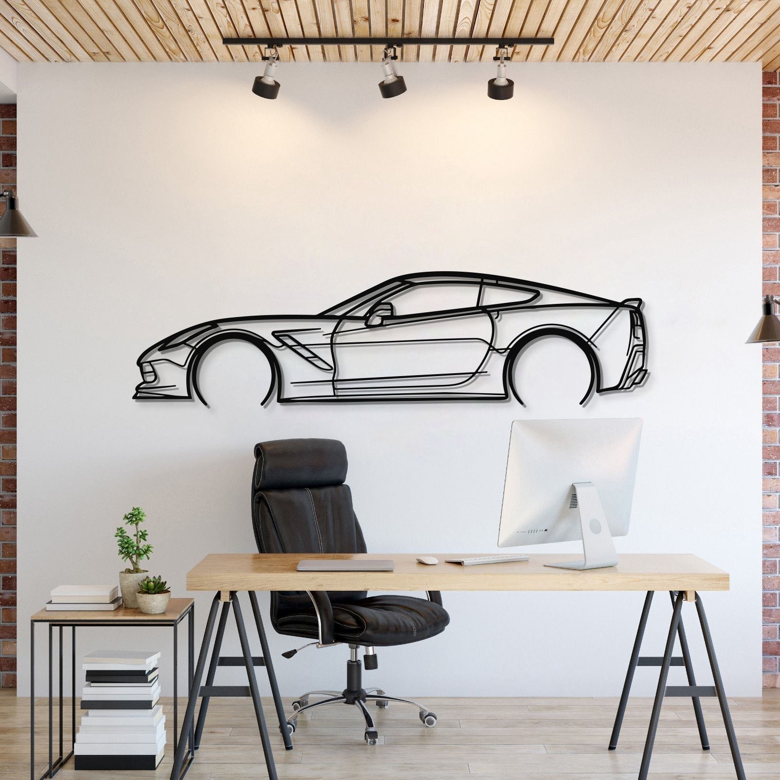 Corvette C7 Detailed Metal Car Wall Art - MT0920 - Speedlogix