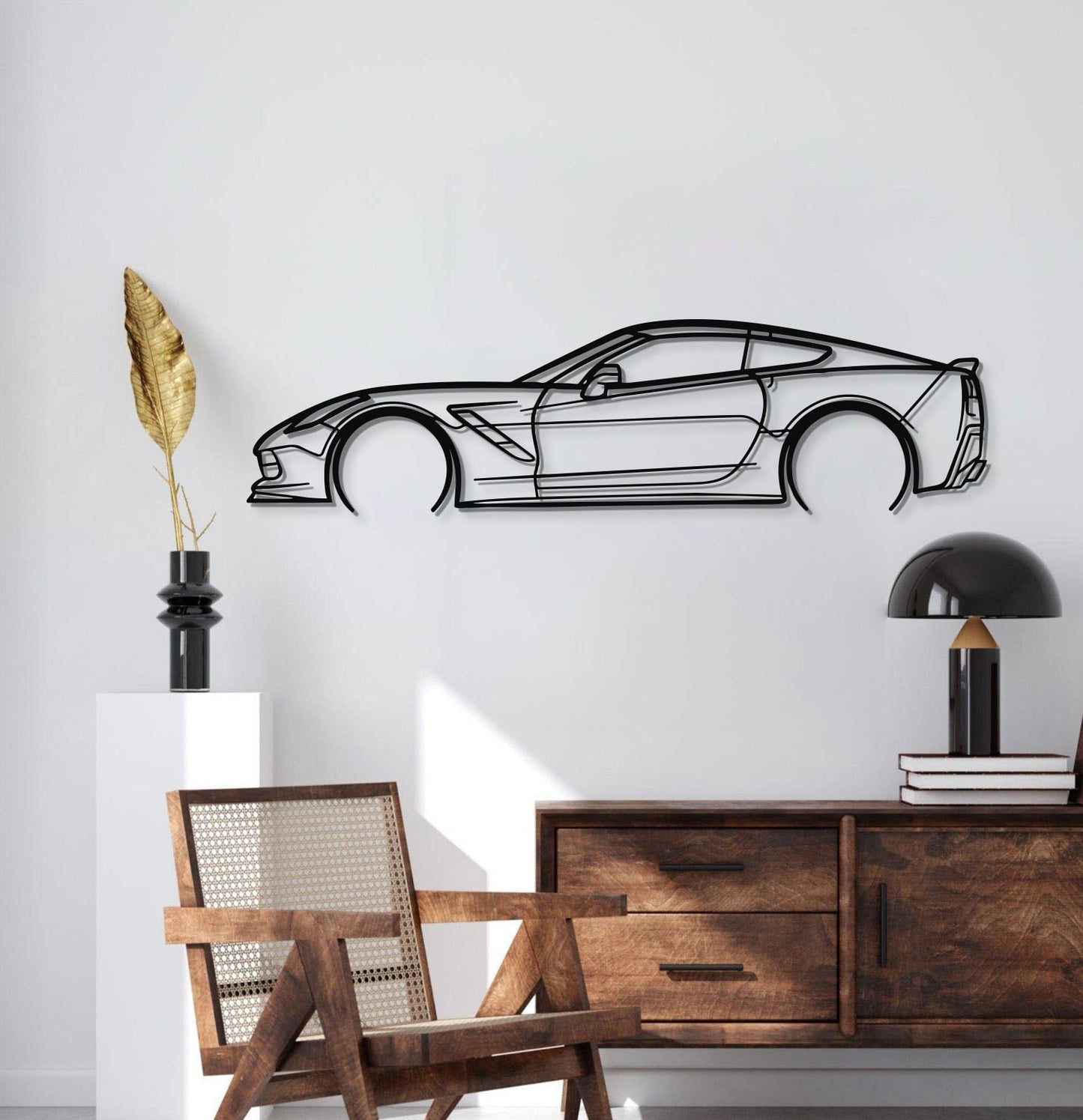 Corvette C7 Detailed Metal Car Wall Art - MT0920 - Speedlogix