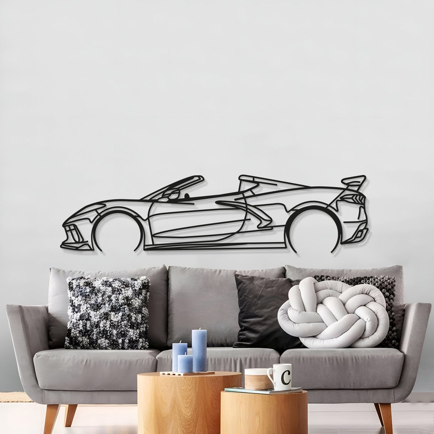 Corvette C8 Detailed Metal Car Wall Art - MT0922 - Speedlogix