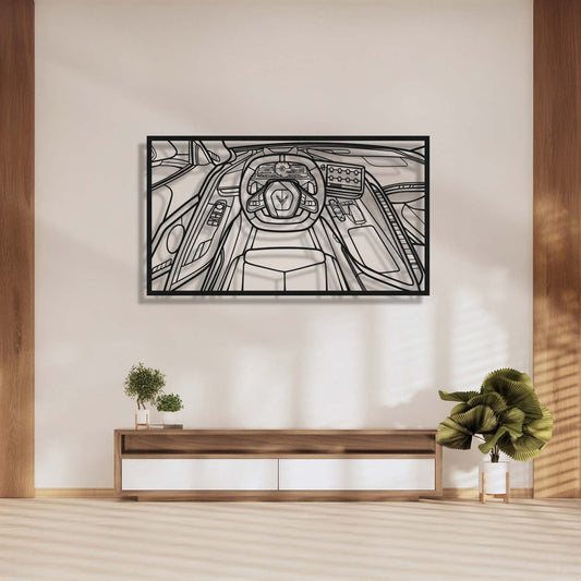Corvette C8 Driver's Cockpit Metal Frame Wall Art - MT1467 - Speedlogix