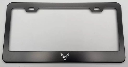 CORVETTE C8 LICENSE PLATE FRAME STAINLESS STEEL - Speedlogix