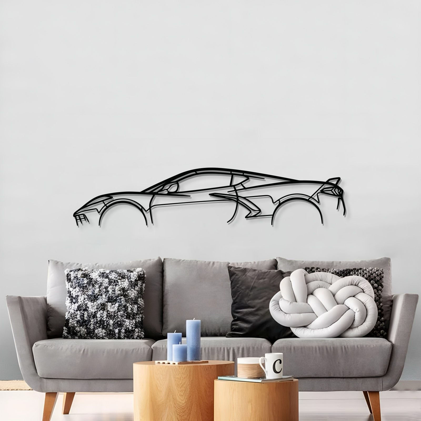 Corvette C8 Metal Car Wall Art - MT0924 - Speedlogix
