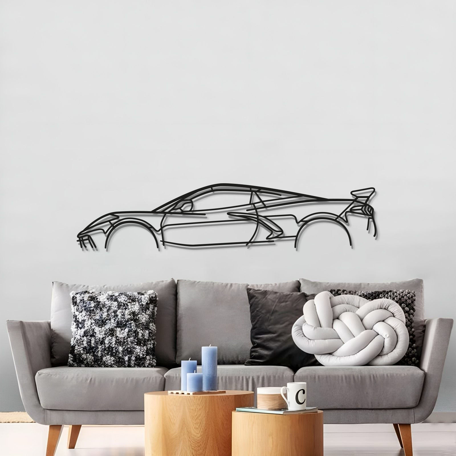 Corvette C8 Stingray Classic Metal Car Wall Art - MT0925 - Speedlogix