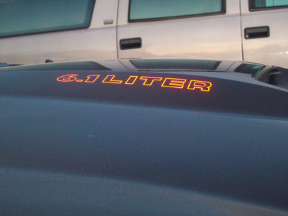 Cowl Hood Decals - Dodge Charger 5.7 6.1 6.4 - Speedlogix